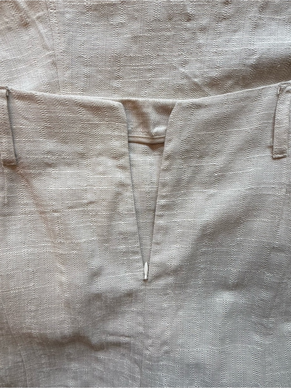Cream Linen Blend Skirt Suit Set Blazer 14 Skirt 12 Classic Feminine Cut A Line - Picture 8 of 12